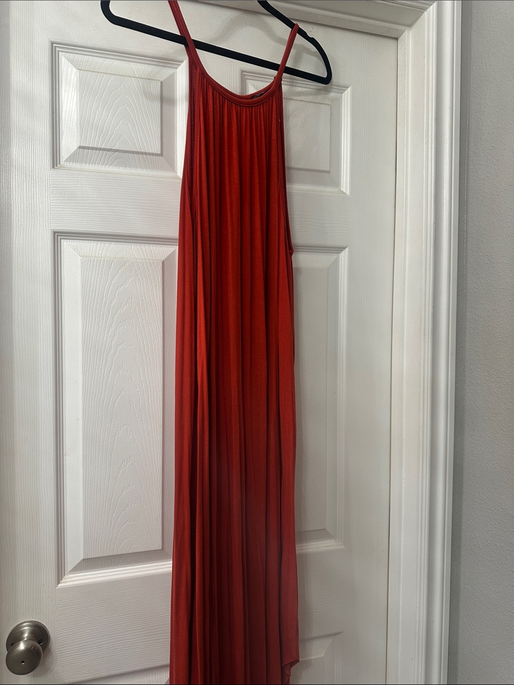 Women's Red Sleeveless Maxi Slip Dress